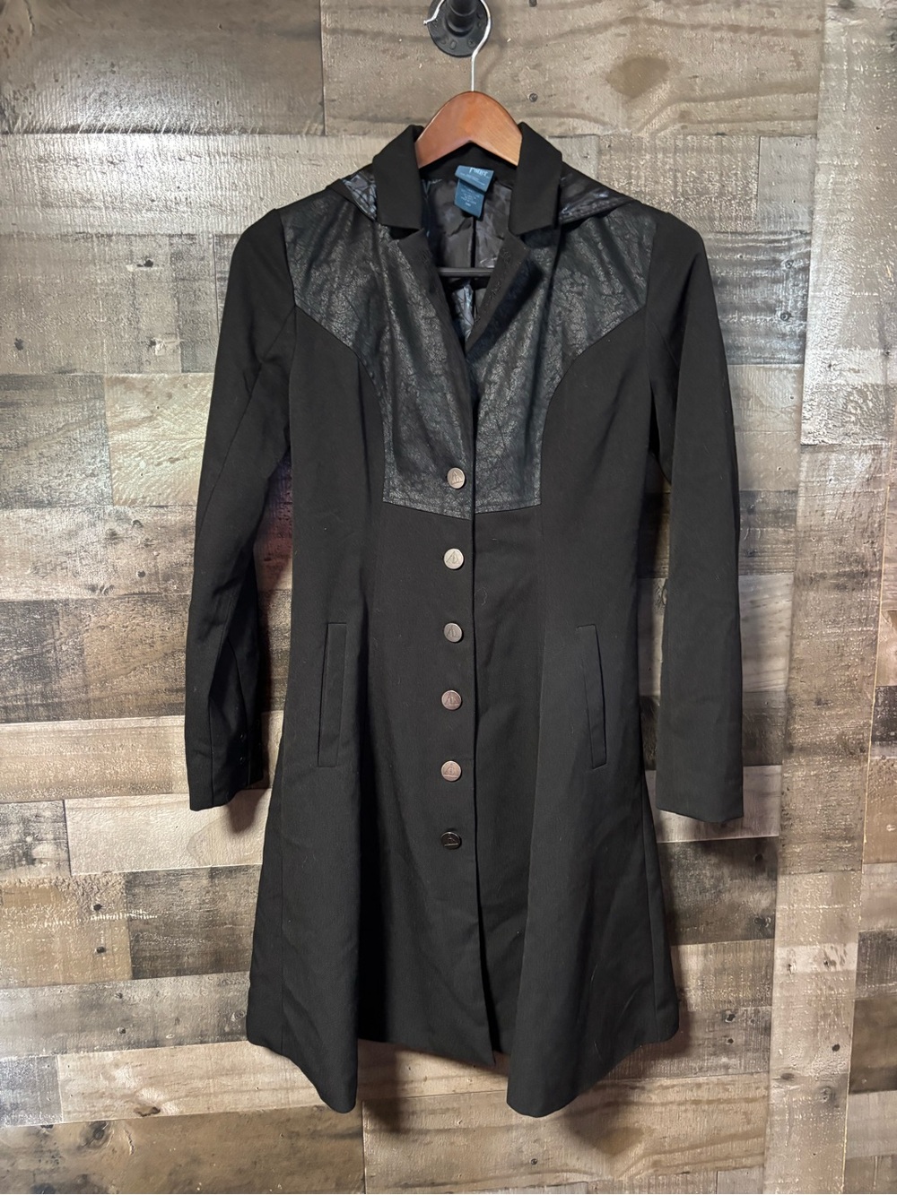 Hot Topic Harry Potter Death Hollow Black Long Trench Coat Med